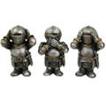 PT12383 - 4" See, Hear, Speak No Evil Knight Figurine 3-pc Set