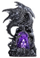 GSC71895 - 11" Silver Dragon on LED Purple Crystal Stone