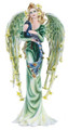 GSC92073 - 9.25" Green Angel Fairy with Peacock