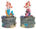 GSC92085 - 3.5" Mermaid Trinket Box in Blue and Red 2 pc Set