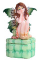 GSC92086 - 4" Green Fairy Elf Ottoman Trinket Box