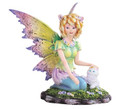 GSC92091 - 5.5" Green Fairy with White Cat