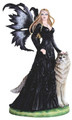 GSC92100 - 23" Fairy in Black with White Wolf