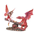 PT13756 - 9.5" Fairy with Red Dragon on Seesaw