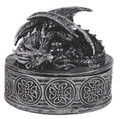 GSC71928 - 4.5" wide Silver Dragon Eye Round Trinket Box