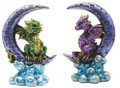 GSC71939 - 6" Green and Purple Dragon on Moon 2 pieces Set