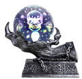 GSC71916 - 7" Silver Dragon Claw Holding a LED Glass Globe