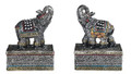 GSC88237 - 4" Black Thai Elephant Trinket Box 2 pc Set