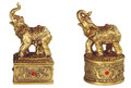 GSC88238 - 4" Golden Thai Elephant Trinket Box 2 pc Set