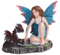 GSC92113 - 6" wide Blue Fairy Playing Chess with Dragon