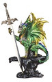 GSC71986 - 15" Green Dragon with Sword