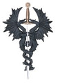 GSC71221 - 14.5" Black Dragon Wall Plaque with Excaliber Sword