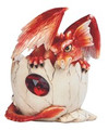GSC71467 - 4" Red Dragon with Crystal in Egg Shell
