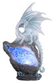 GSC71880 - 8.75" Silvery Dragon with LED Green CrystalStone
