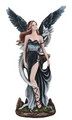GSC91978 - 15" Black Dark Angel Fairy with White Serpent