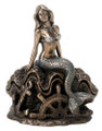 Y8396 - Bronze-finish 5.25" Mermaid on Shell