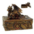 PT08652 - 6" Steampunk Dragon Trinket Box