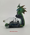 GSC72040 - 8.75" Green Dragon Guarding a Ship in Bottle