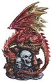 GSC72081 - 9" Red Dragon Guarding Skulls