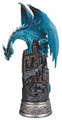 GSC72088 - 12.5" Blue Dragon on Castle