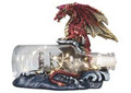 GSC72089 - 7" LED long Red Dragon with Ship-in-Bottle