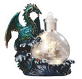 GSC72090 - 6" LED Green Dragon with Ship-in-Bottle