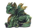 GSC72129 - 3" Green Dragon with Glass Eyes