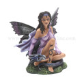PT09015 - 6" African-American Fairy with Black Dragon