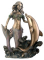 Y7772 - 7.5" Bronze-finished Mermaid with Dolphin