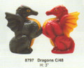 PT08797 - 3.5" Dragons Magnetic Salt and Pepper Shakers