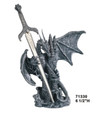 GSC71330 - 5" Silver-finished Dragon with Dragon Sword