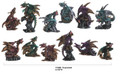 GSC71385 - 4.5" 12 -piece Miniature Multi -colored Dragon set
