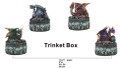 GSC71477 - 3" Dragon Skull Trinket Box; set of 4