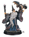 GSC00935 - 9" Dark Blue-robed Wizard with Dragon on arm