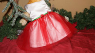 White and Red Tulle Dog Christmas Dress