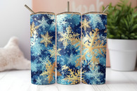 Blue and Gold Snowflakes