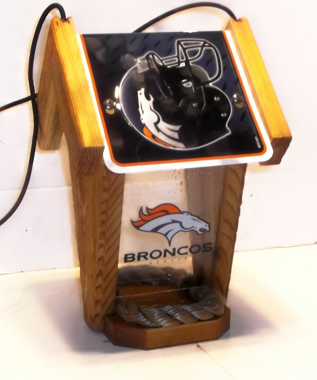 Denver Broncos License Plate Roof Bird Feeder Sporty Crafts
