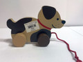 BNWT ToySmith Wooden Tan and Brown Dog Pull Toy
