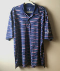 Fairway & Greene Striped Golf Shirt Logo on Sleeve