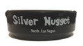 Vintage Black Glass Ashtray Silver City Casino Silver Nugget Silverbird Las Vega
