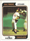 Topps # 49 Jim Palmer Baltimore Orioles Baseball Card - 1974