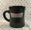 Krispy Kreme Doughnuts Black Stoneware Diner Style Coffee Tea Mug Cup - 2000's