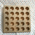 Handmade Solid Maple 10 inch Wood Square with 25 1.5 inch Diameter Holes