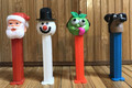 Set of 4 Pez Dispensers Santa, Snowman, Candy Green Apple, Mr. Weenie
