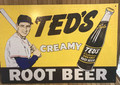 Ted William's Family Enterprises Ted's Creamy Root Beer Tin Sign