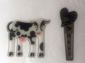 Lot of 2 Bookmarks Plastic Cow and Heart Stick Bookmark