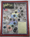 Complete Set of 13 US Original Colony Quarters on West Highland Pub Colonial Map