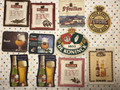 Vintage Set of 11 Beer Coasters Kronenbourg Tubork DeKoninck Dobbel Duvel etc