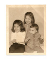 Vintage Black & White Snapshot White Border Judy, Carmella and Stephanie - 1966