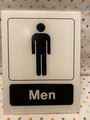 Plastic Men Restroom Sign 8 inch x 6 inch
